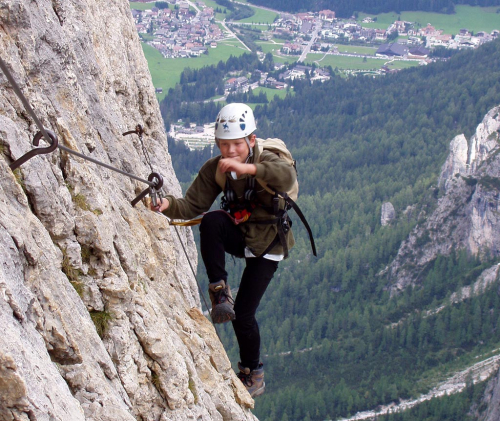 Dolomity, Sella, feráta Brigata Tridentina.