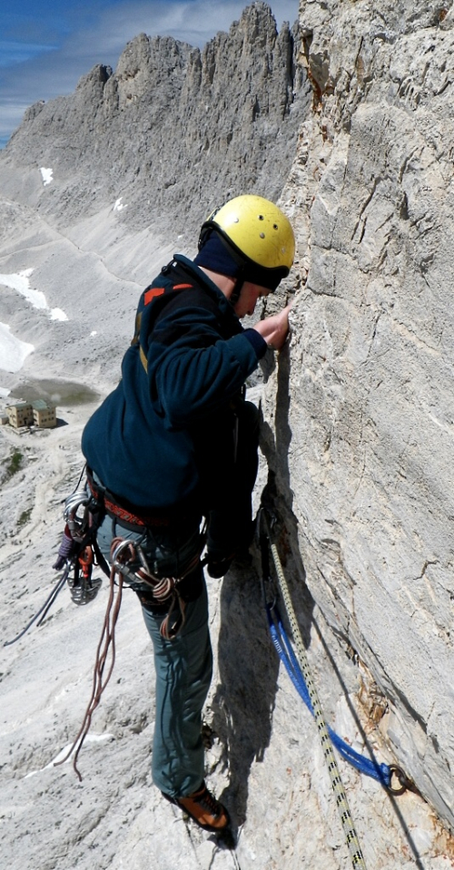 Dolomity, Vajolet, věž Winkler, Winklerova spára 4+.