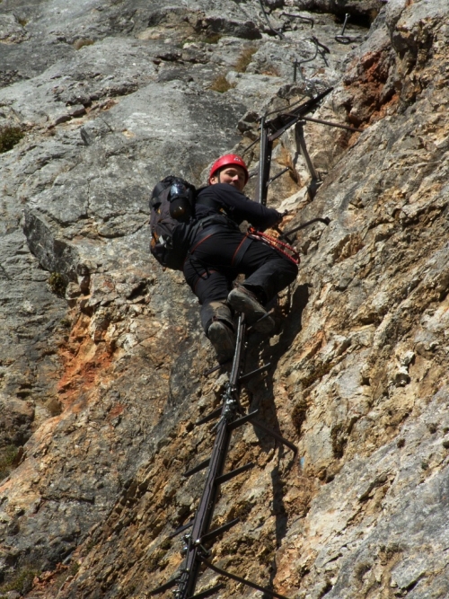 Hans von Haid Klettersteig, Preinerwand, Höllental, Raxalpen.