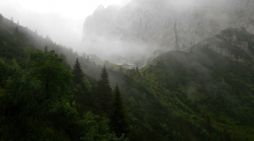 Horská chata ve Wilder Kaiser.