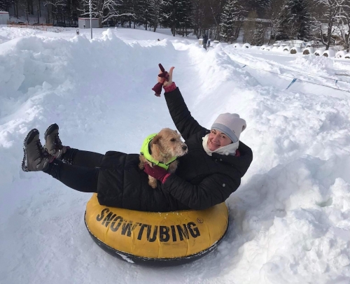 Snowtubing.