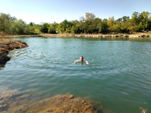 Kojetice Quarry.  Swimming in Polabí.