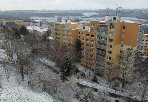 Praha. První sníh.
