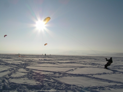 Snowkiting Lipno.