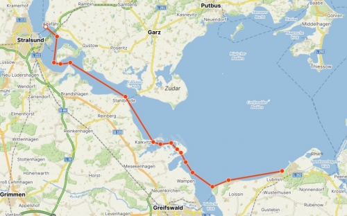 Baltské moře: Ribnitz-Damgarten - Stralsund - Lubmin.