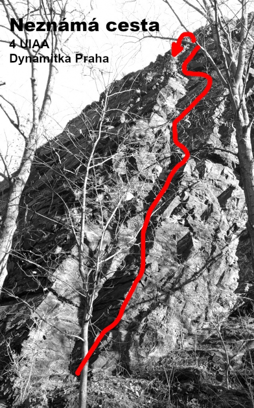Dynamitka, skalní lezení v dolním Povltaví.