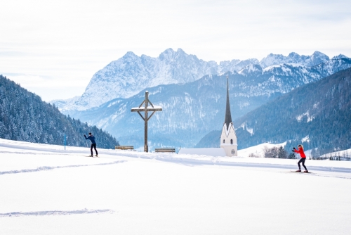 Kaiserwinkl, běžky crosscountry skiing.