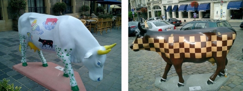 Brusel, výstava pomalovaných krav.
