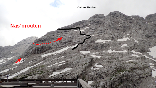 Klettergarten Nas´n, Schmidt-Zabierow Hütte, Loferer Steinberge.