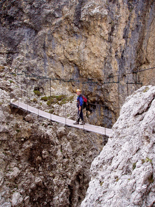 Dolomity, Sella, feráta Brigata Tridentina.