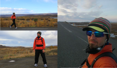 Maratonec René Kujan běží ve východní části Islandu.